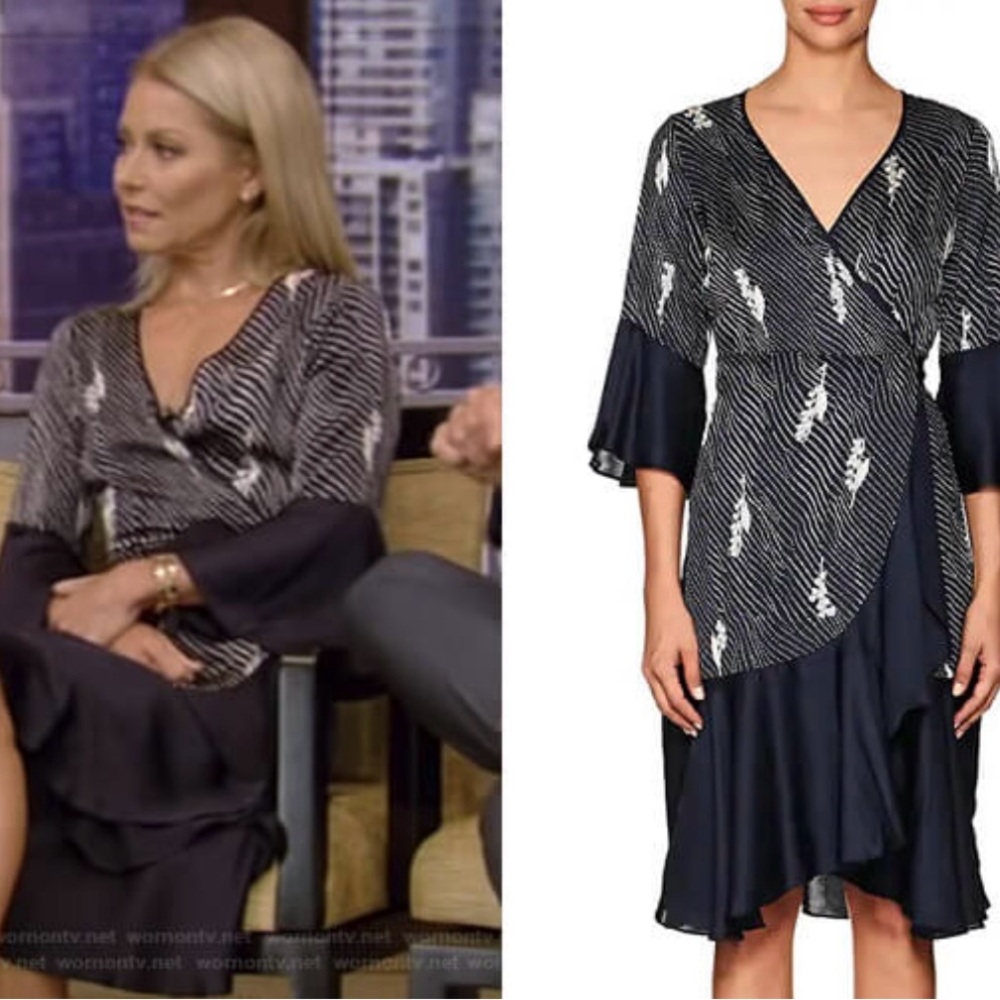Timo Navy Floral Wrap Dress